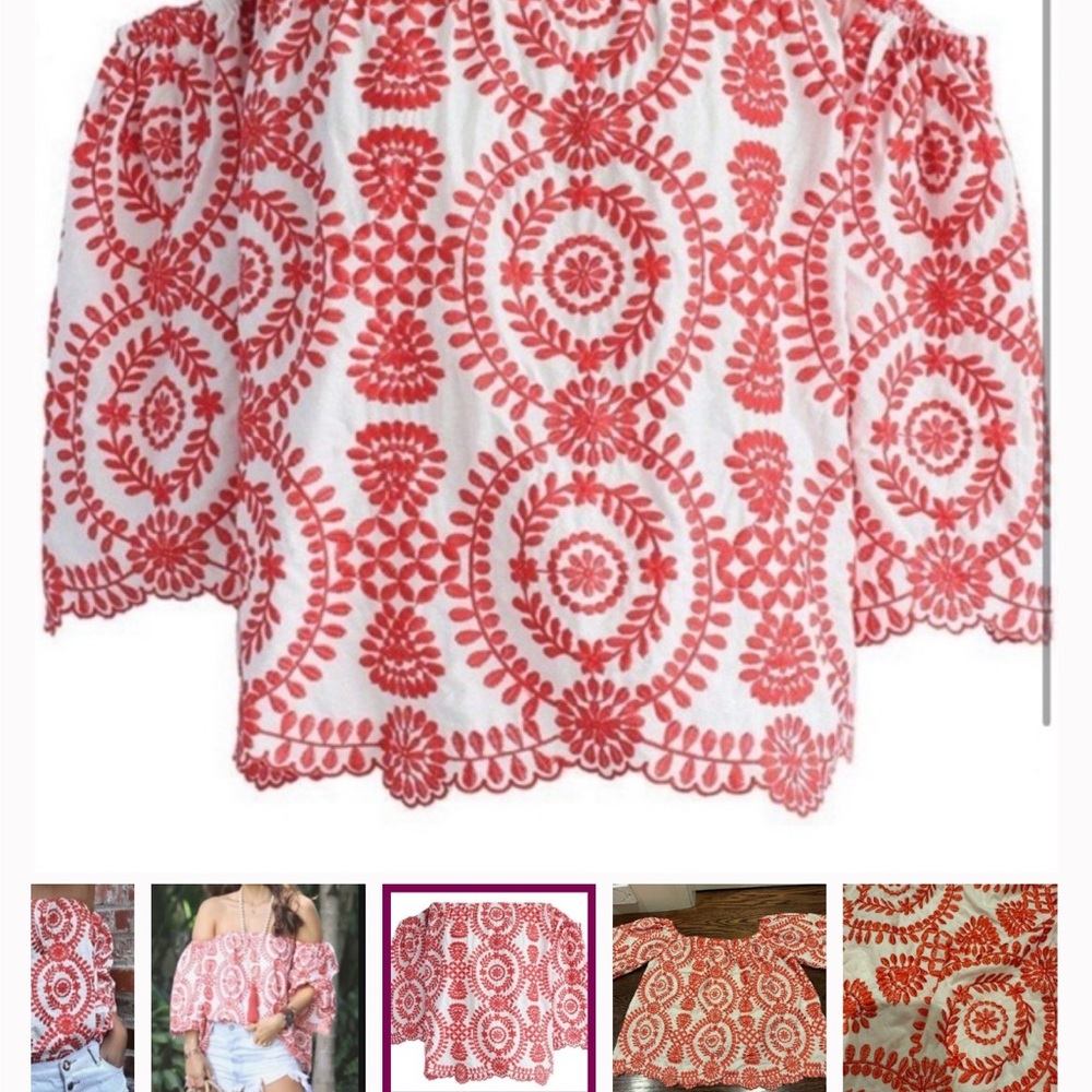 Chicwish Red Off-Shoulder Relaxed Blouse - Picture 2 of 8